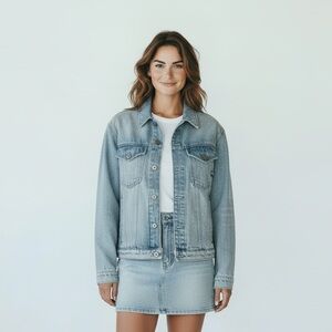 NWT G-Star RAW Oversized Denim Jacket – Sun Faded Air Force Blue-LG